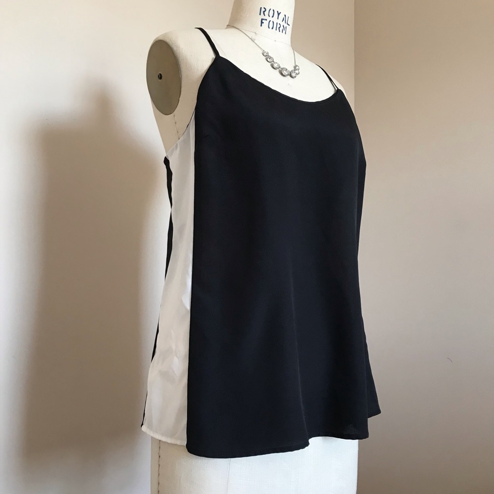 black and white j. crew tank top, size 6.